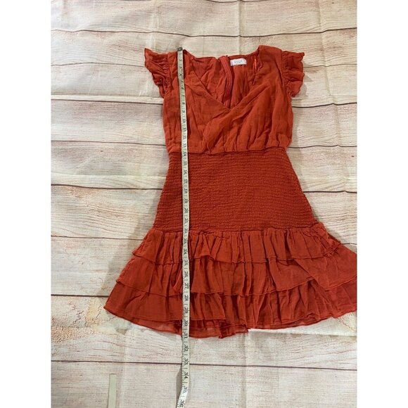 Sage the Label Women's Orange V Neck Mini Dress - Large - Picture 5 of 12